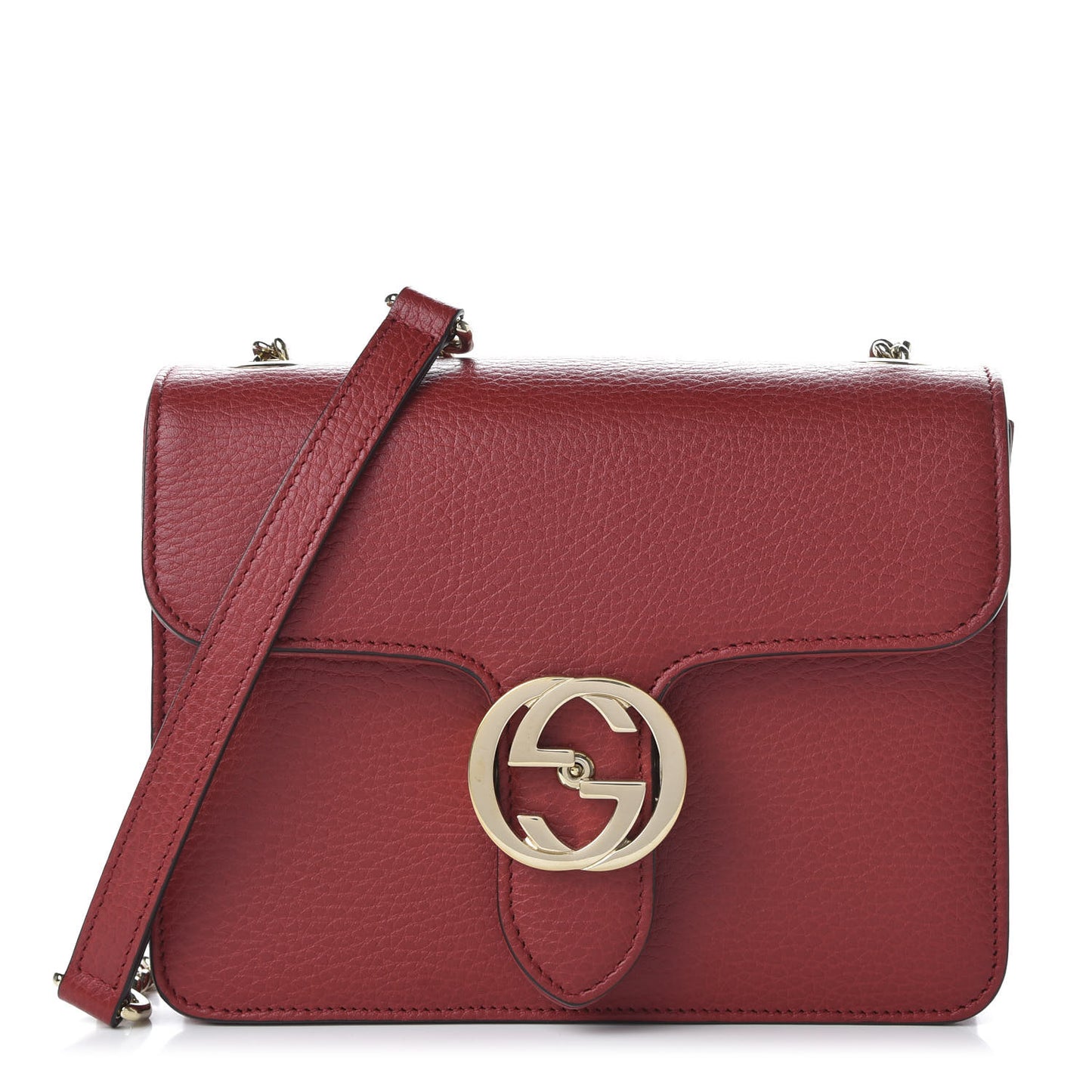 Dollar Calfskin Small Interlocking G Shoulder Bag Red