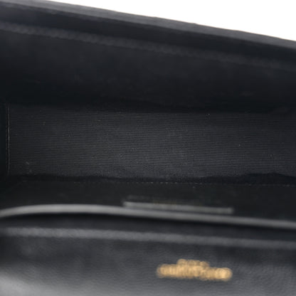Saint Laurent Grain De Poudre Textured Mixed Matelasse Triquilt Medium Monogram Satchel Black 5 of 10