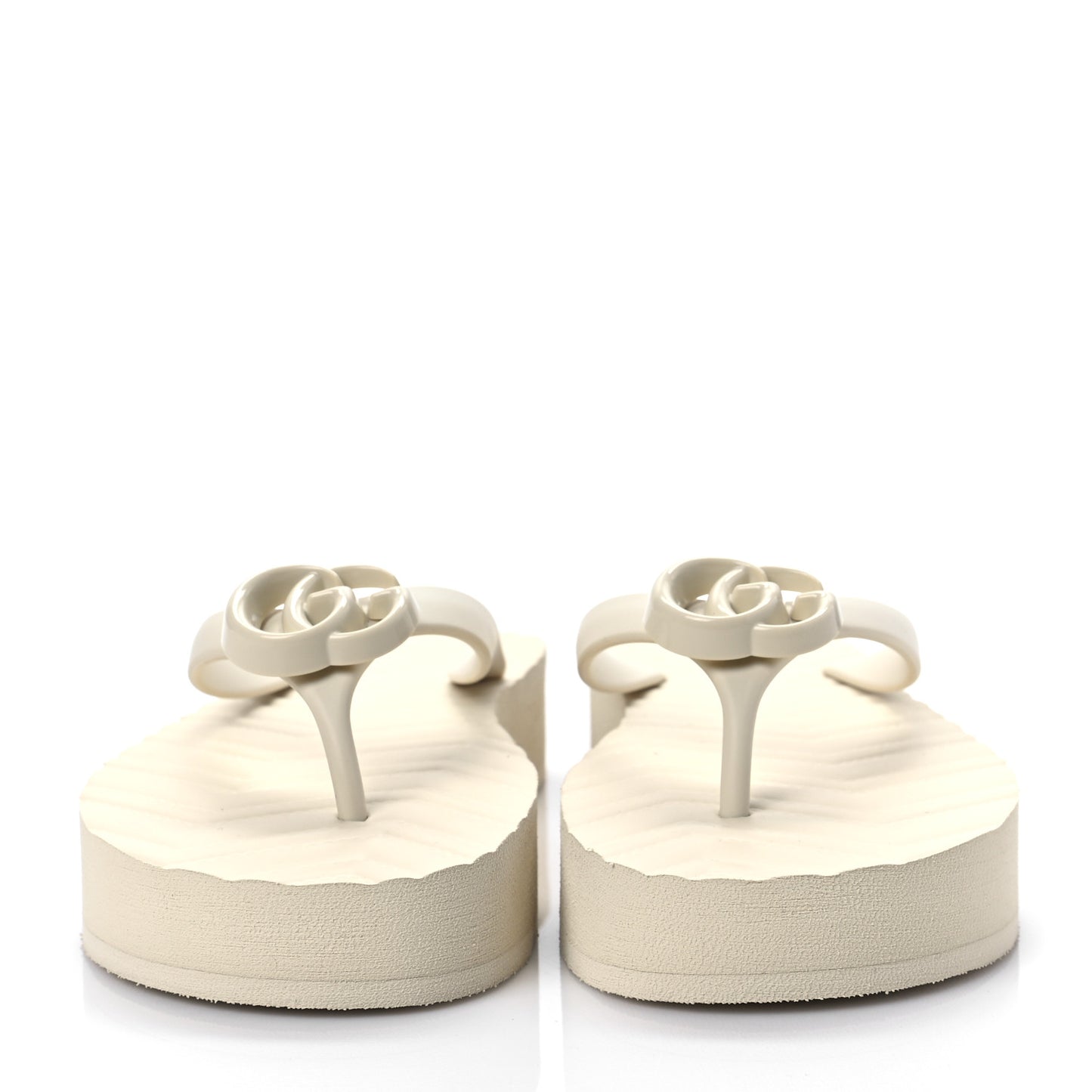 Rubber Chevron Womens Thong Sandals 38 White