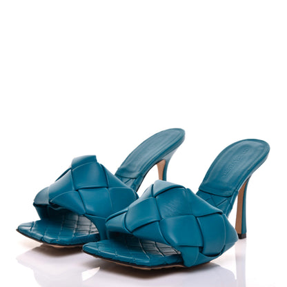 Bottega Veneta Nappa Maxi Intrecciato Lido 90mm Mule Sandals 39 Vintage Blue 3 of 8