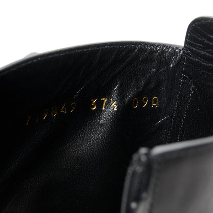 Gucci Flores Calfskin Nappa Charlotte Matelasse Ankle Boots 37.5 Black 8 of 9