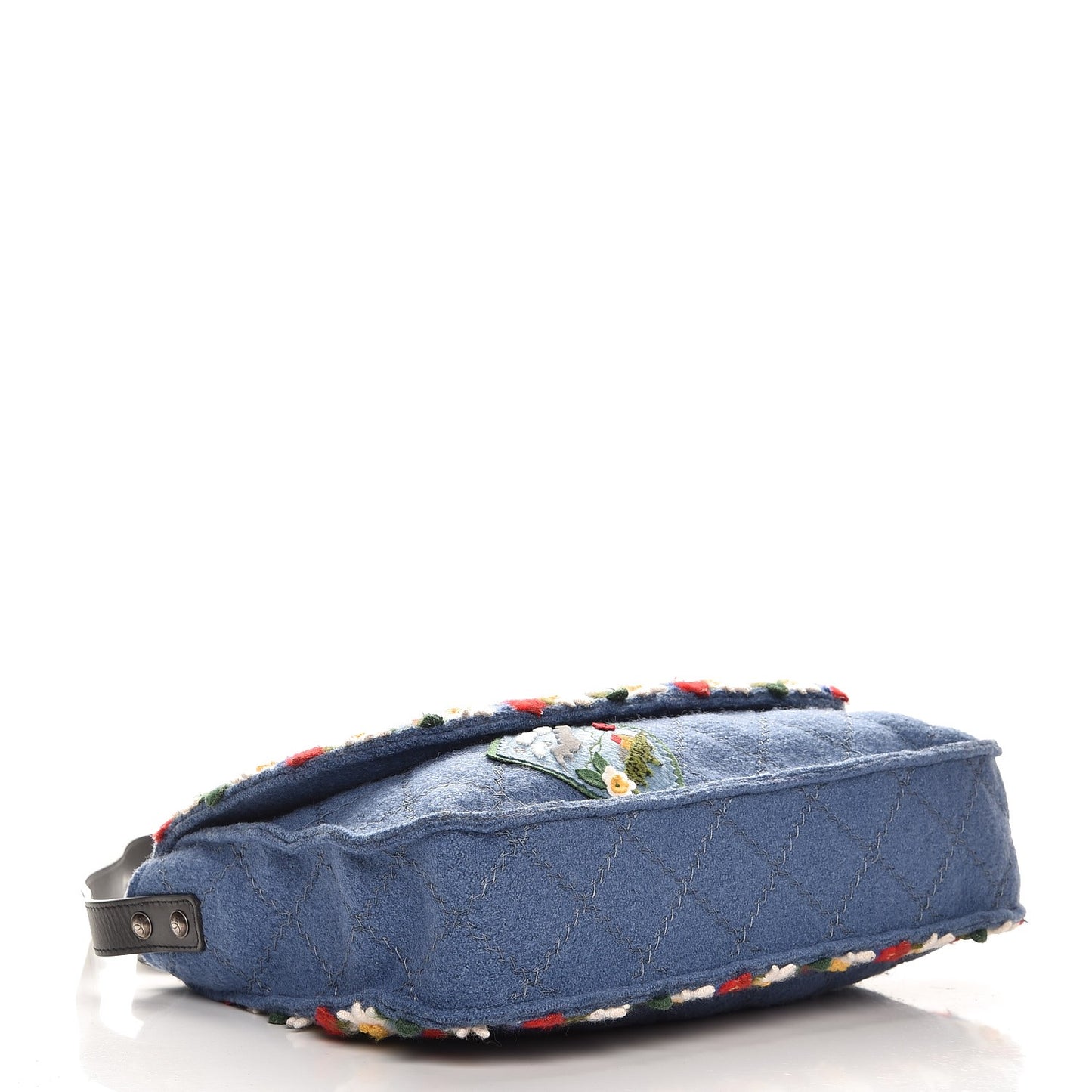 Felt Embroidered Large Crest Austrian Satchel Blue