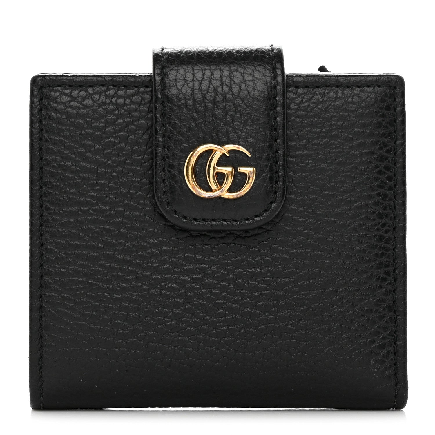 Gucci Dollar Calfskin GG Marmont French Wallet Black 1 of 10