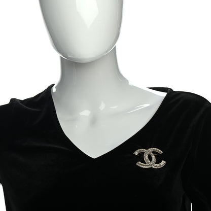 Chanel Baguette Crystal CC Brooch Gold 2 of 4