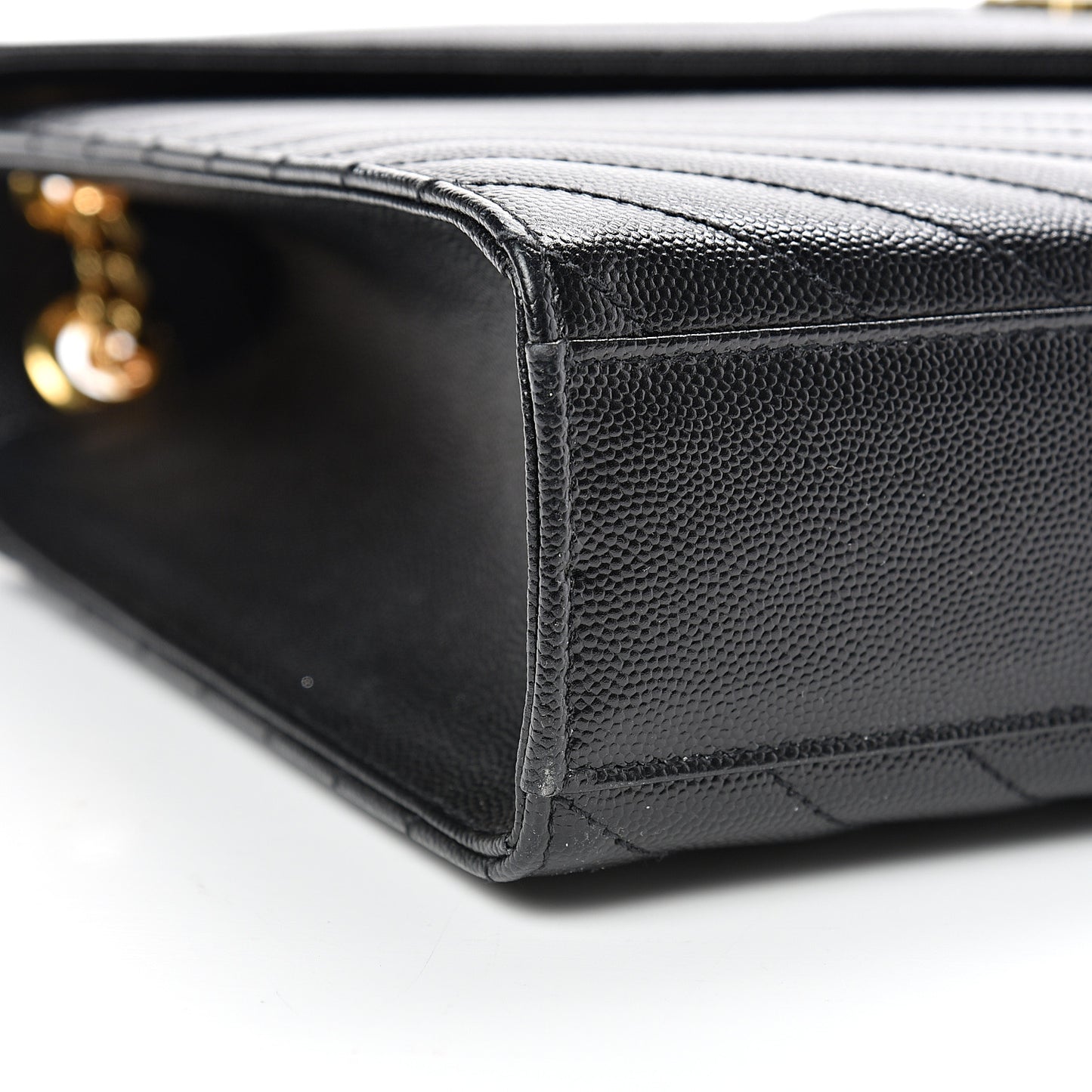 Grain De Poudre Matelasse Chevron Large Monogram Satchel Black