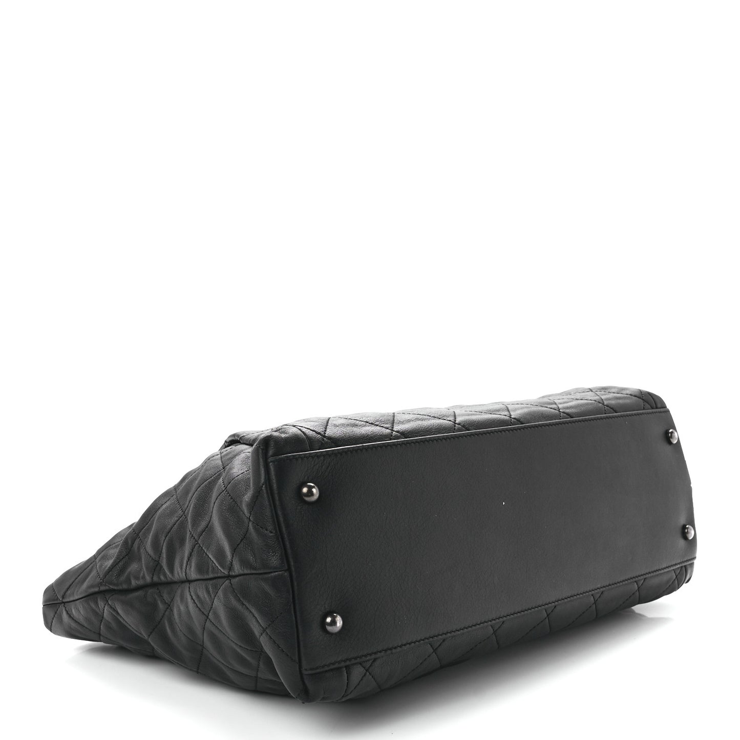 Calfskin Quilted Large Coco Pleats Tote Black