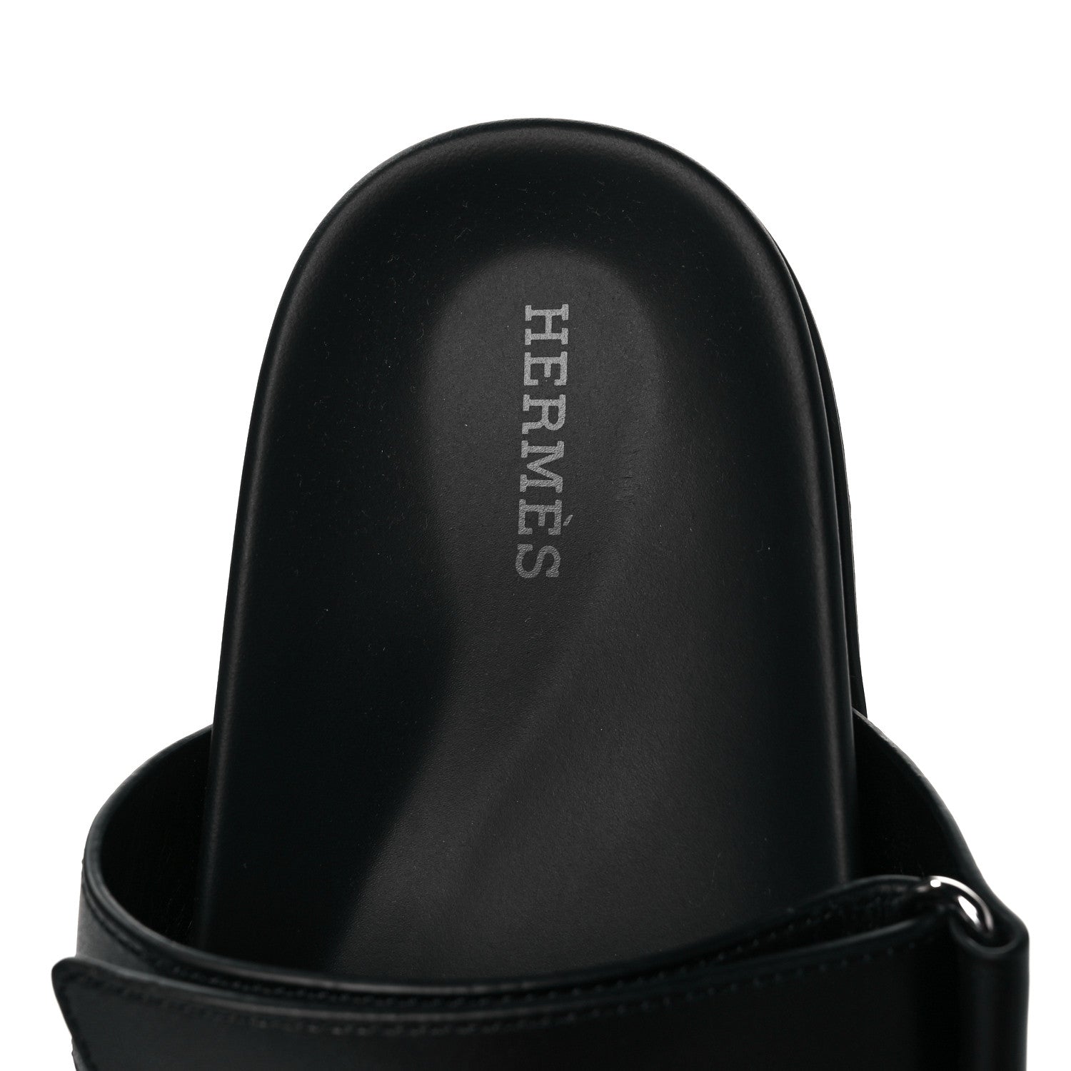 Hermes Calfskin Womens Chypre Sandals 38 Black 7 of 9