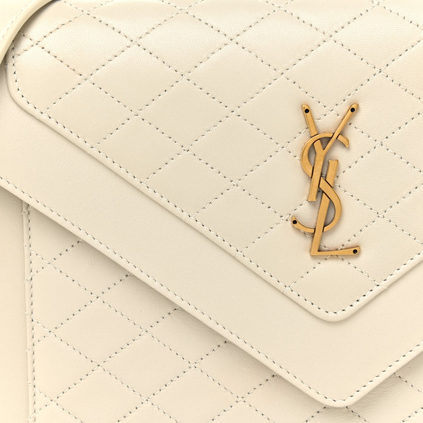 Lambskin Quilted Mini Gaby Satchel Blanc Vintage