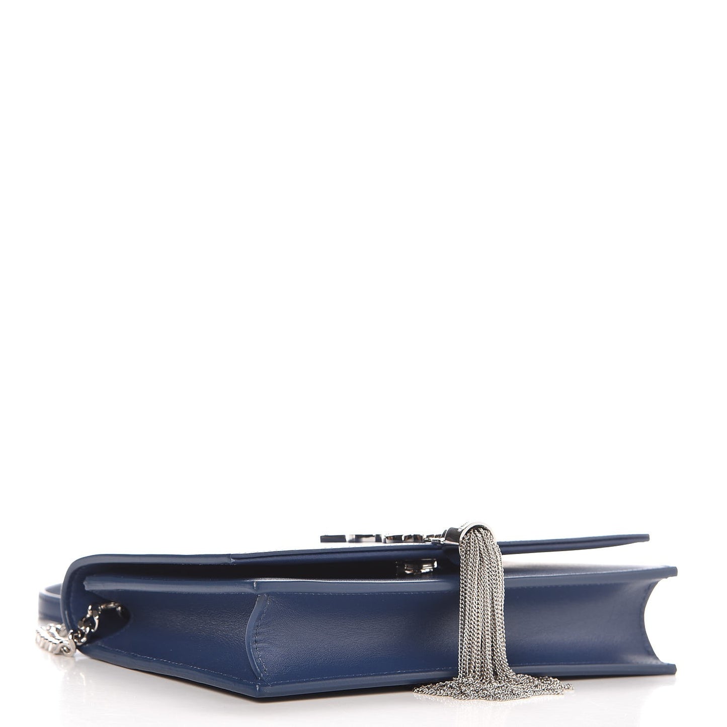 Smooth Calfskin Classic Monogram Kate Tassel Chain Wallet Denim