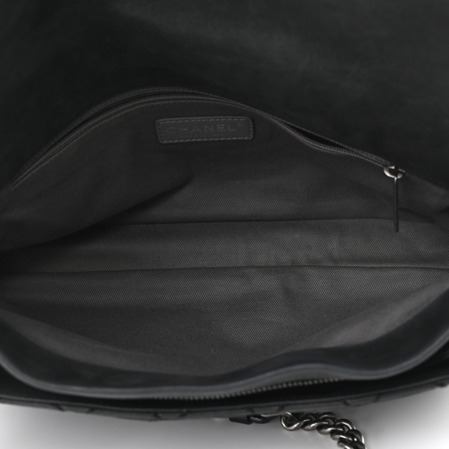 Iridescent Calfskin Large Coco Daily Flap Black