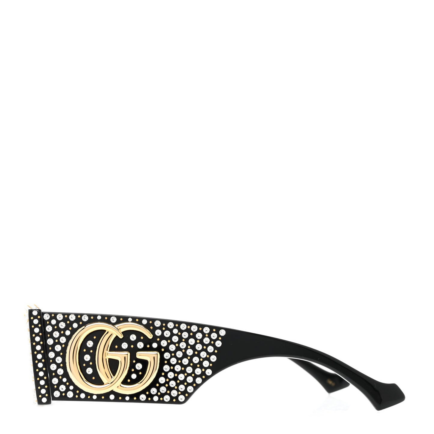 Acetate Rectangular Crystal Sunglasses GG1425S Black