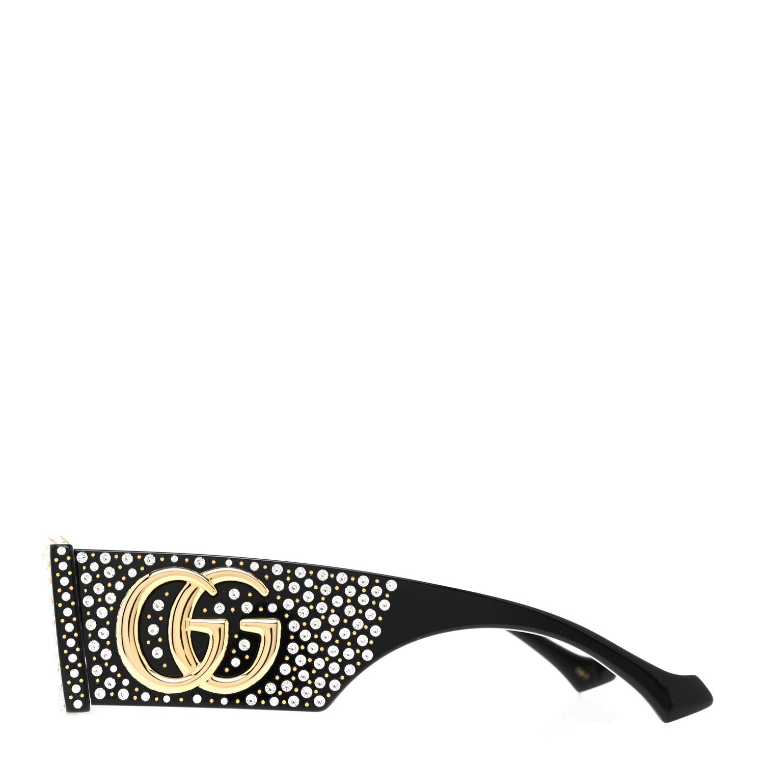 Gucci Acetate Rectangular Crystal Sunglasses GG1425S Black 3 of 7