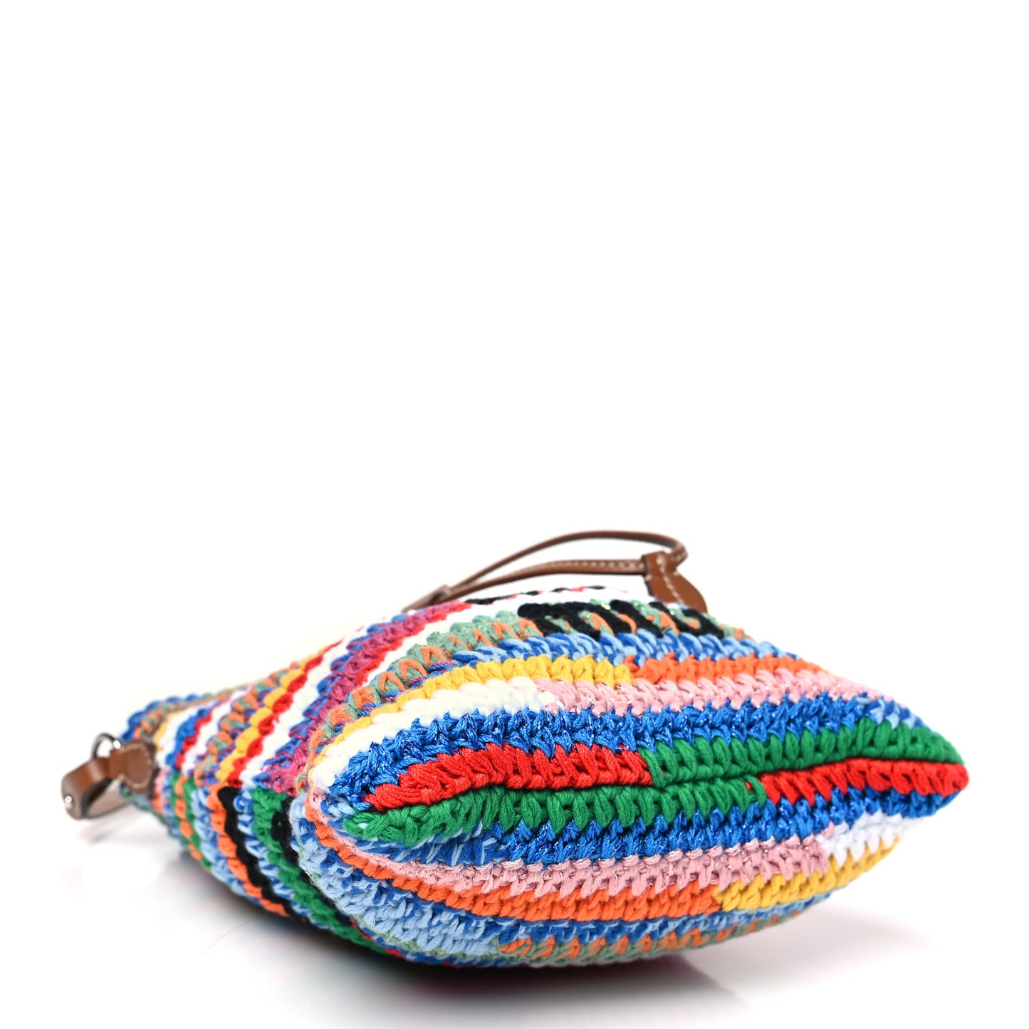 Fabric Crochet Drawstring Pouch Multicolor