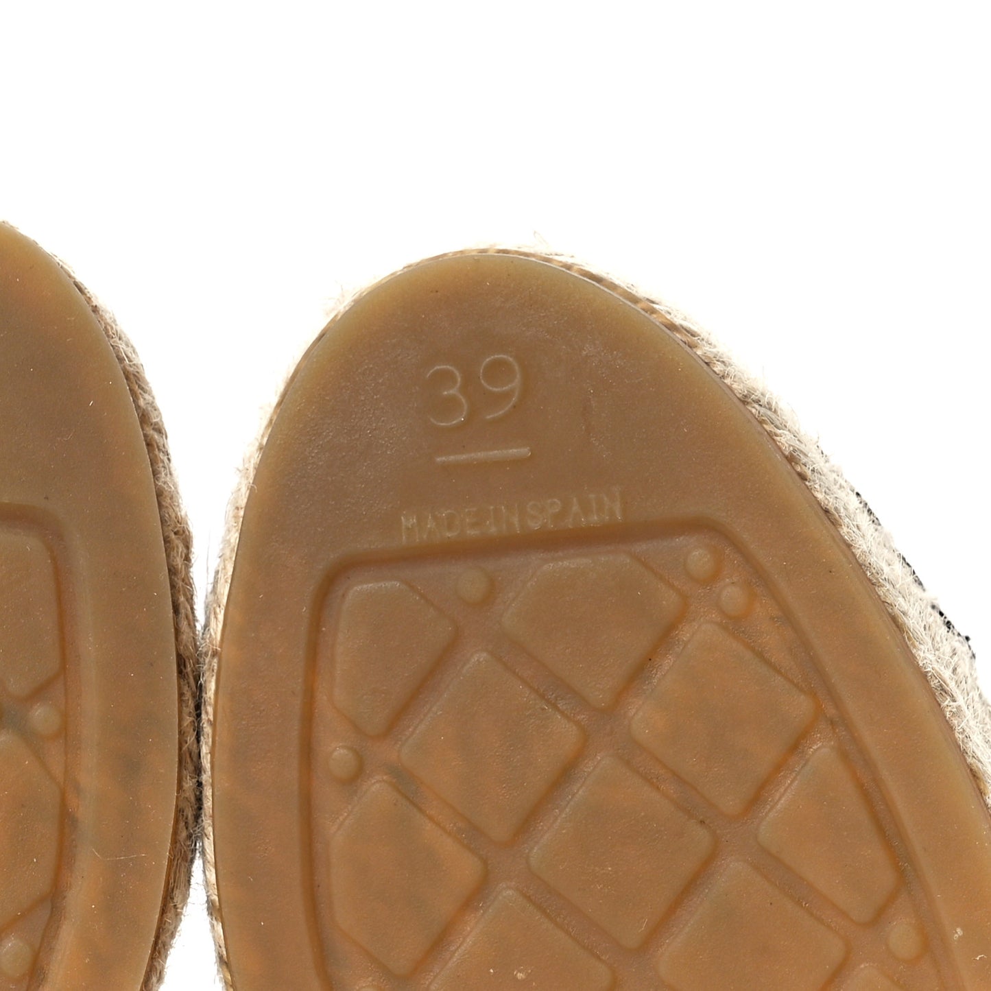Mesh Grosgrain CC Espadrilles 39 Beige Black