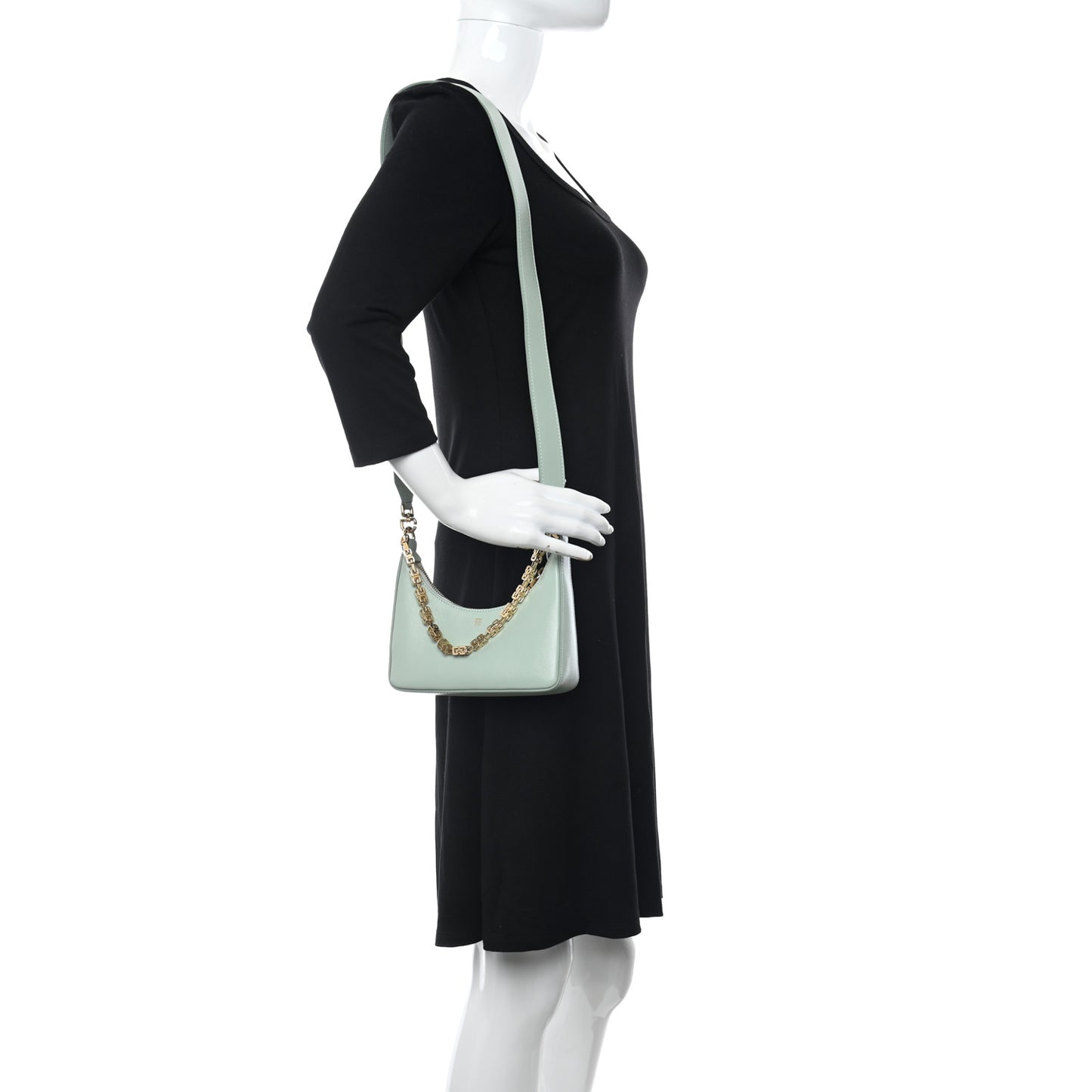 Smooth Calfskin Mini Moon Cut Out Shoulder Bag Celadon