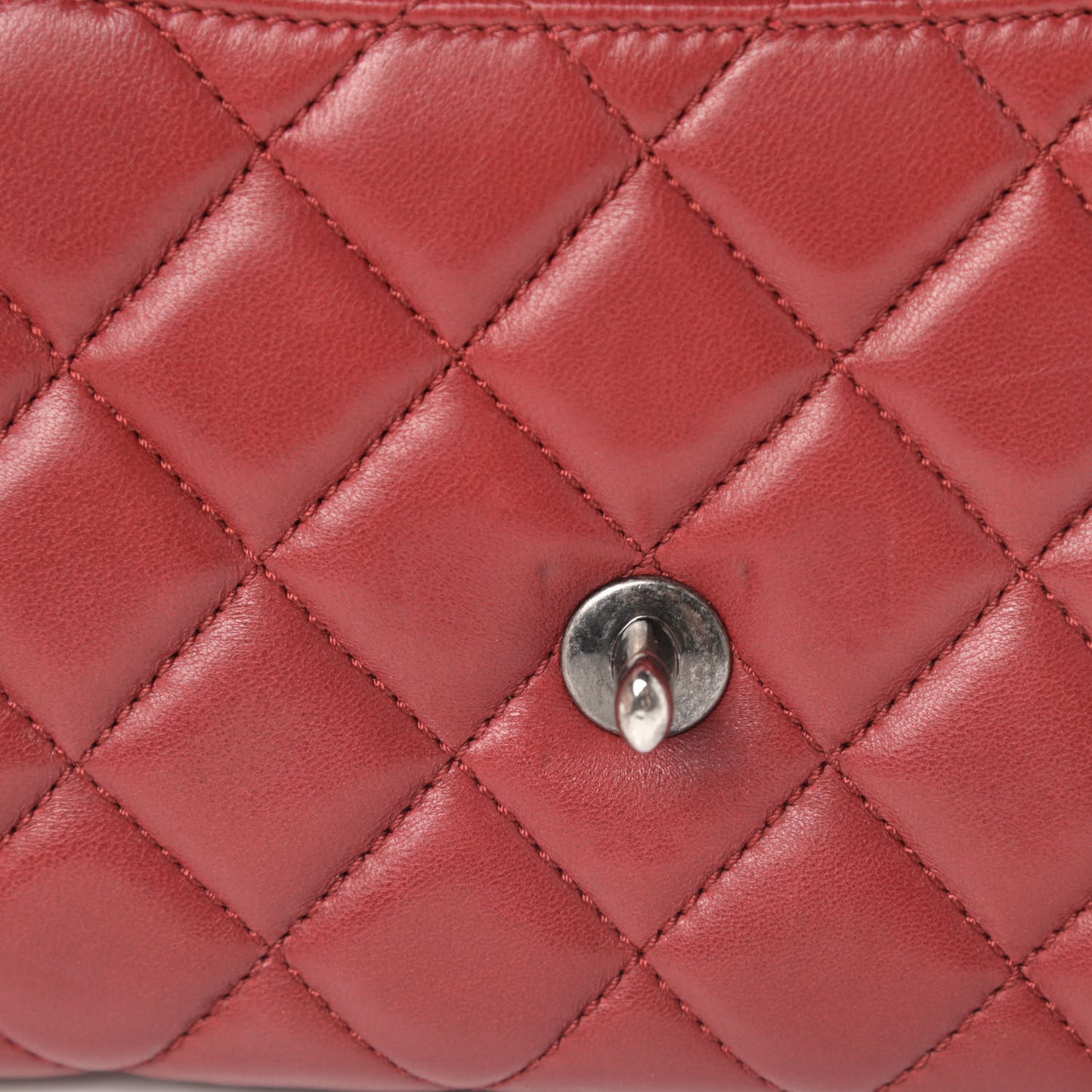 Lambskin Quilted Citizen Zip Flap Red