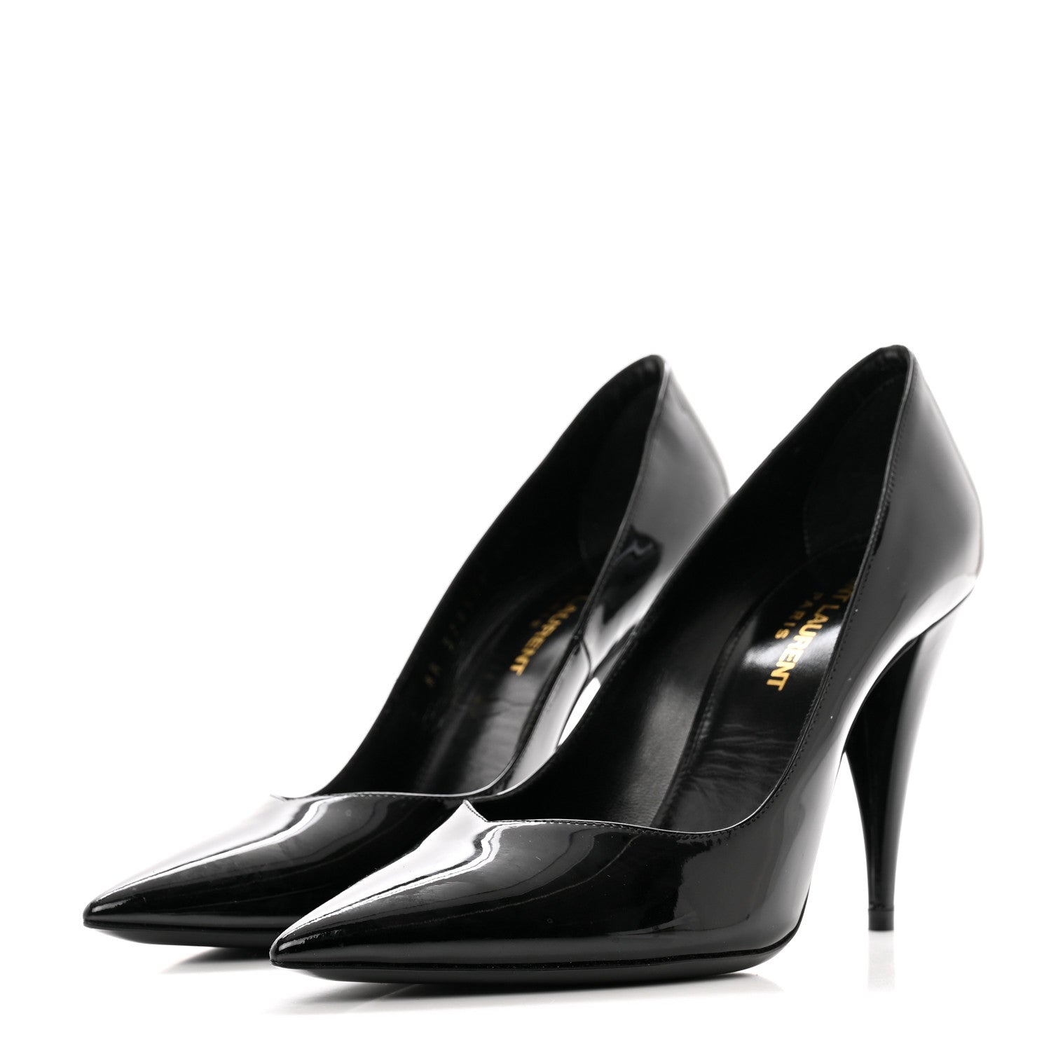 Saint Laurent Patent Calfskin Kiki 100 Pumps 36.5 Black 3 of 8