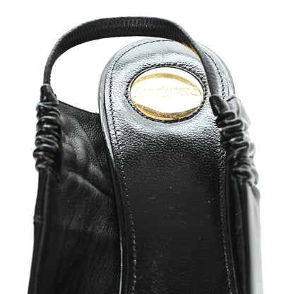 Saint Laurent Lambskin Anne-Marie 75 Slingback Pumps 40  40 Black 8 of 9