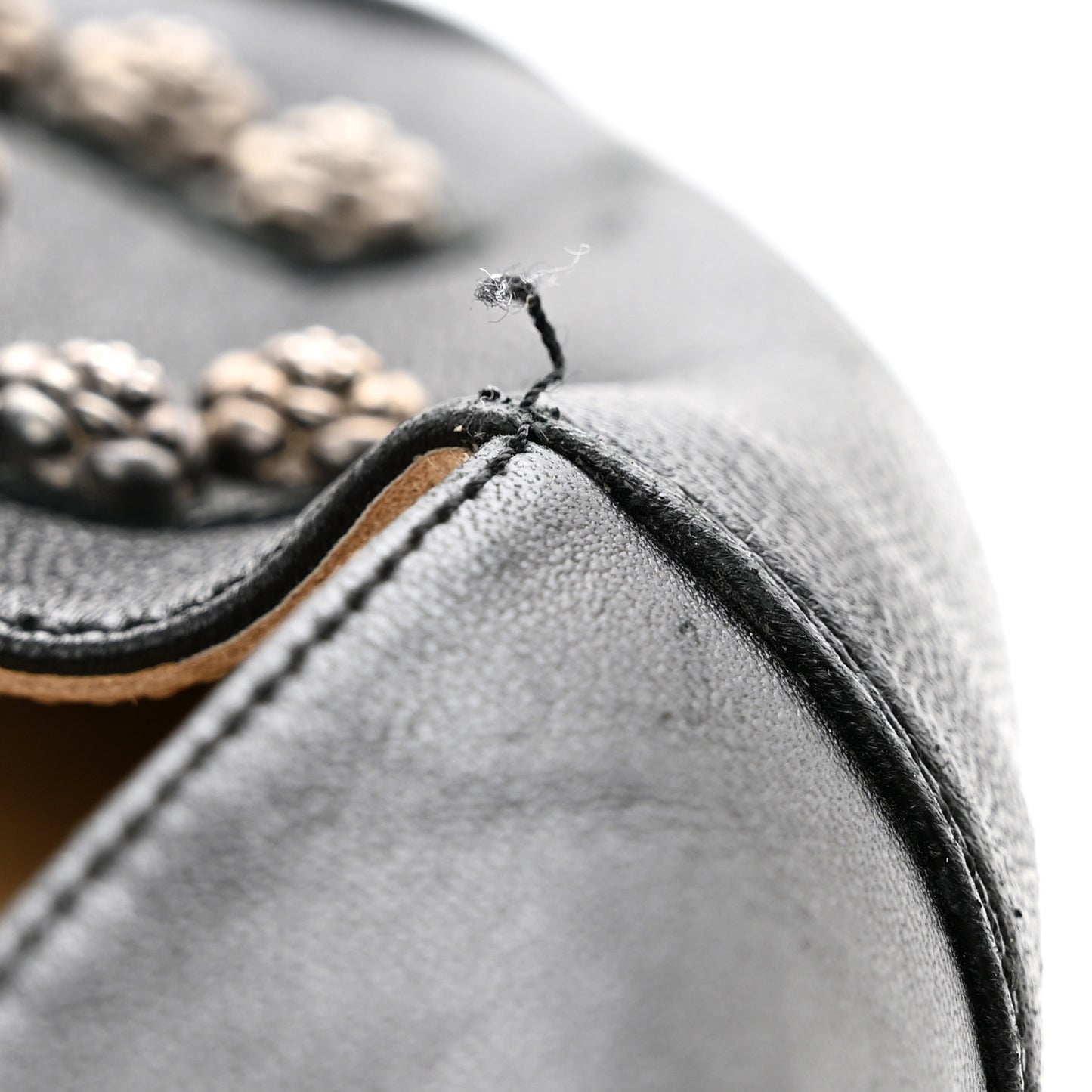 Lambskin Camellia CC Stud Espadrilles 40 Black