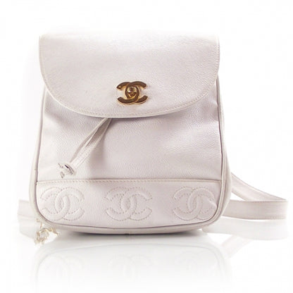 Chanel Caviar CC Backpack White 1 of 12