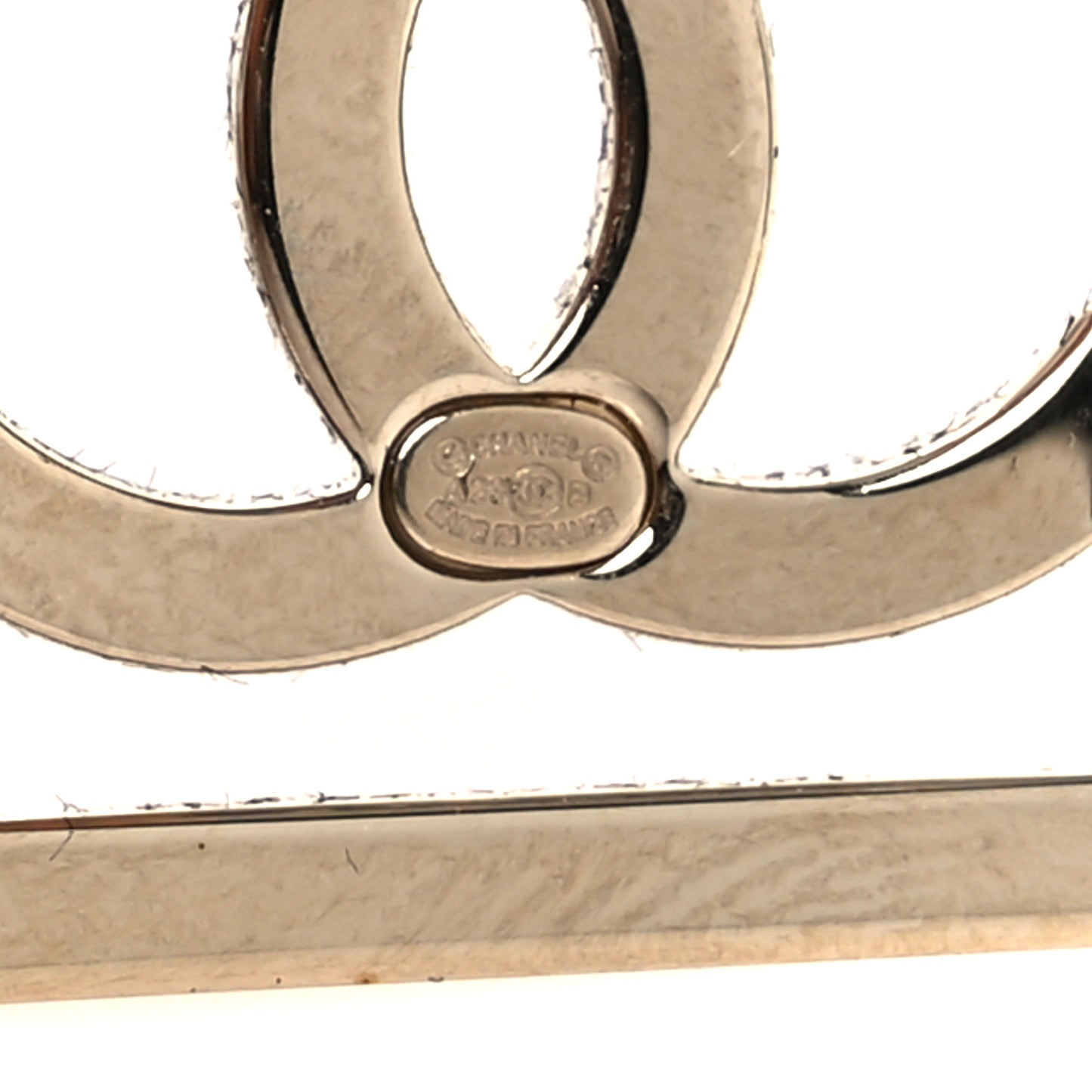 Metal Square Cutout CC Hoop Earrings Gold