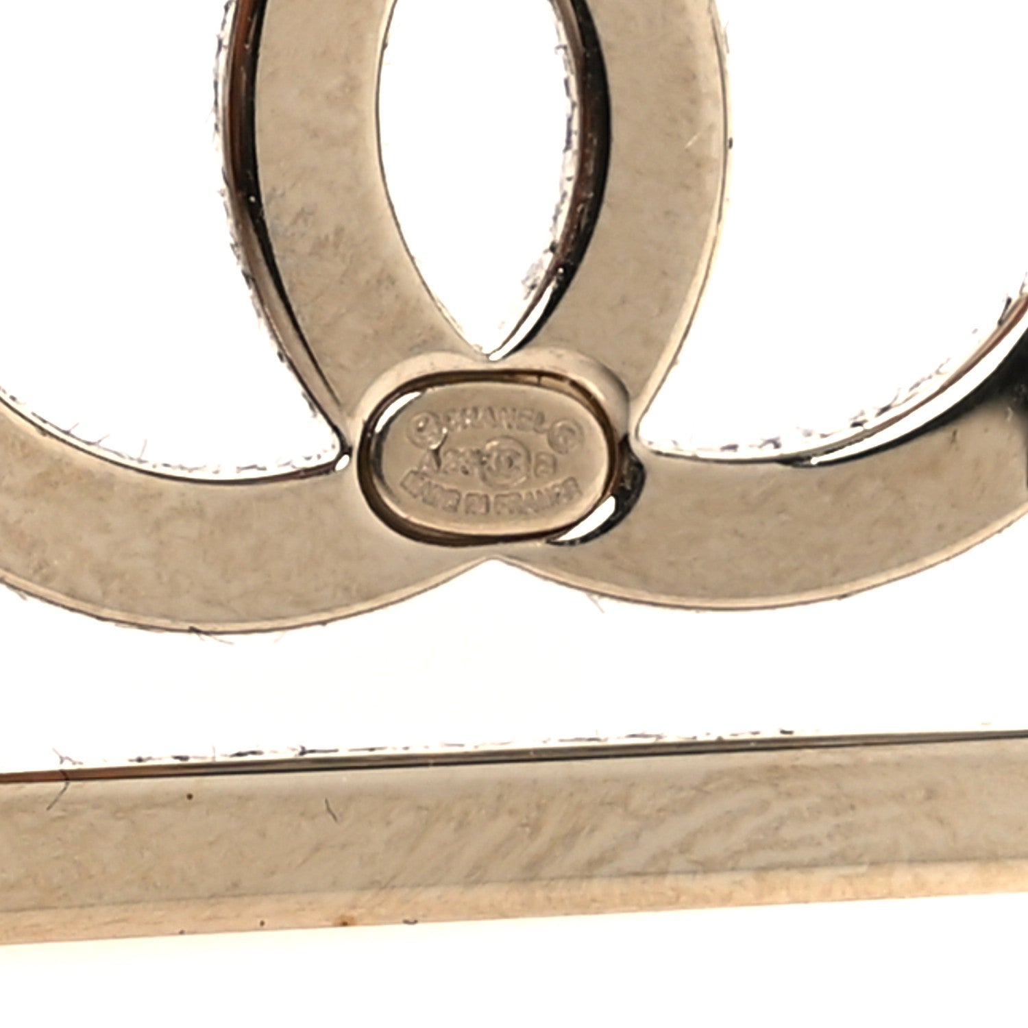Chanel Metal Square Cutout CC Hoop Earrings Gold 4 of 5