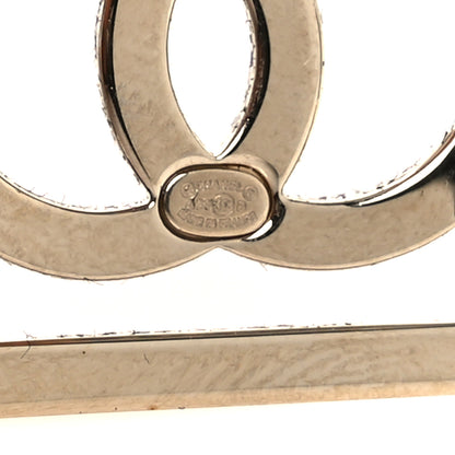 Chanel Metal Square Cutout CC Hoop Earrings Gold 4 of 5