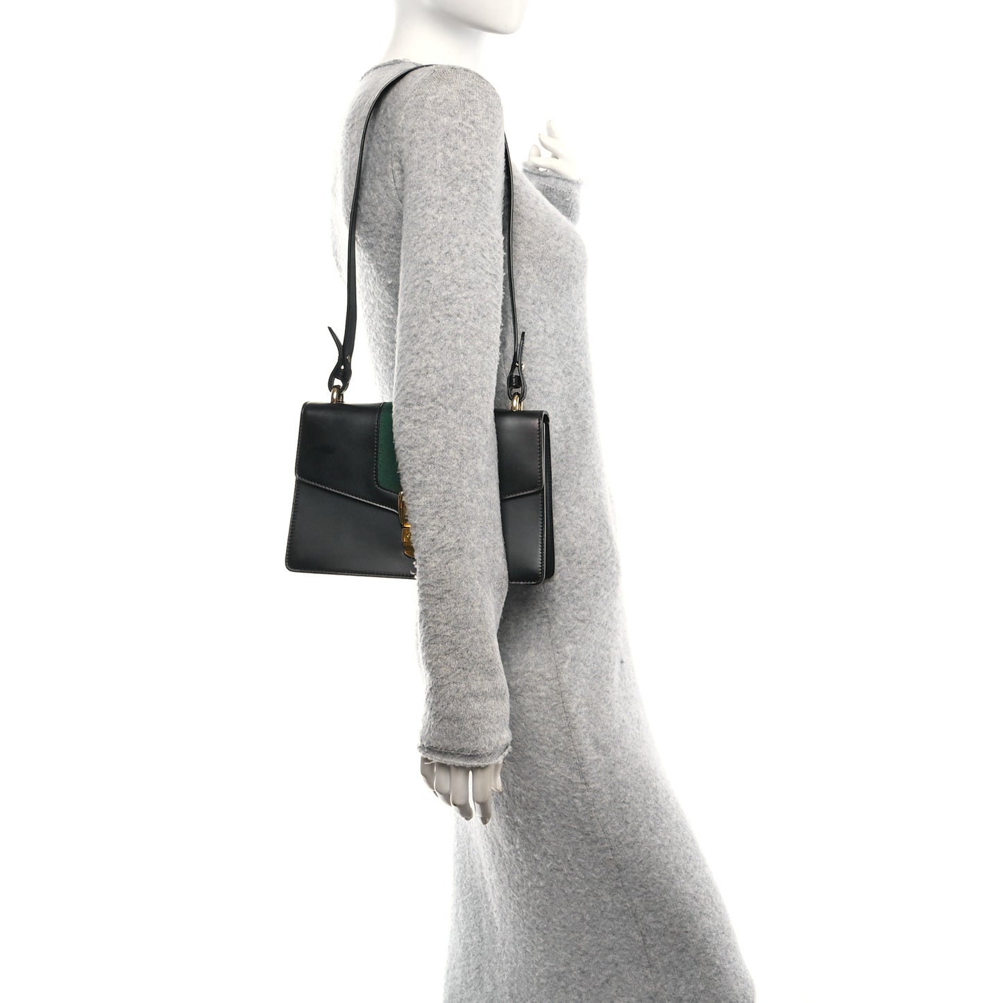 Calfskin Small Sylvie Shoulder Bag Black