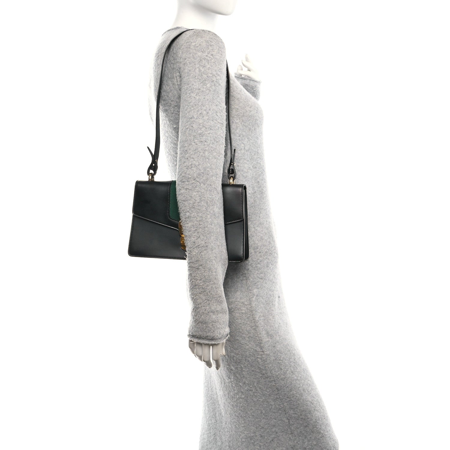 Gucci Calfskin Small Sylvie Shoulder Bag Black 2 of 11
