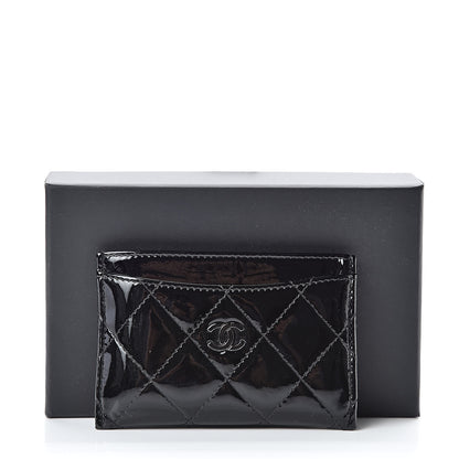 Chanel Patent Calfskin Quilted Card Holder Black 10 of 10