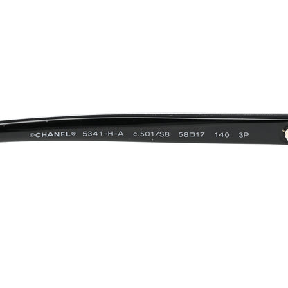 Chanel Acetate Polarized Fantasy Pearl Cat Eye Sunglasses 5341-H-A Black 7 of 9