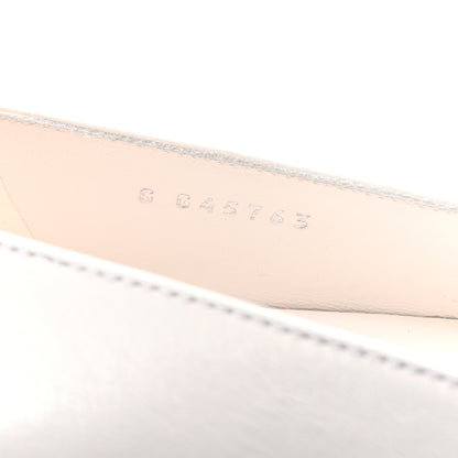 Chanel Shiny Lambskin Grosgrain Pearl Mary Janes Flats 37.5 White Black 9 of 10