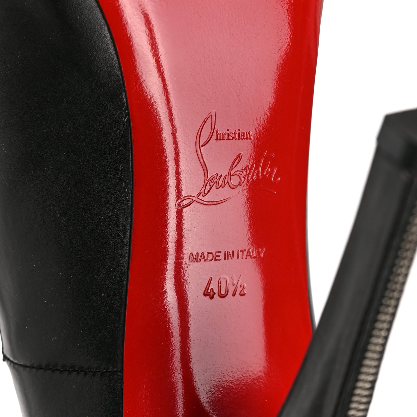 Calfskin Rolando Zip 120 Pumps 40.5 Black