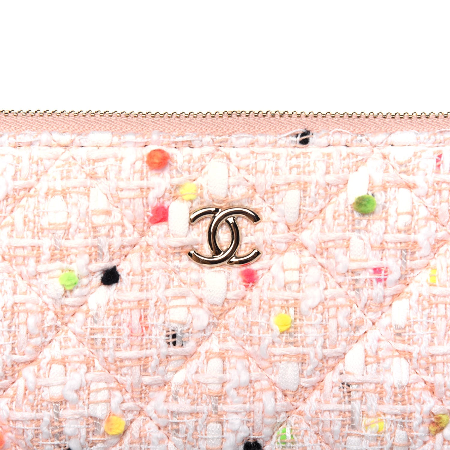 Chanel Tweed Candy Cotton Quilted Medium Cosmetic Pouch Multicolor 11 of 12