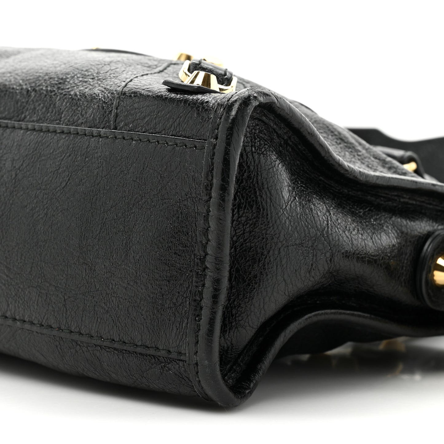 Agneau Classic Gold Hardware Mini City Black