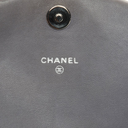 Chanel Lambskin Half Moon Wallet On Chain WOC Blue 6 of 8