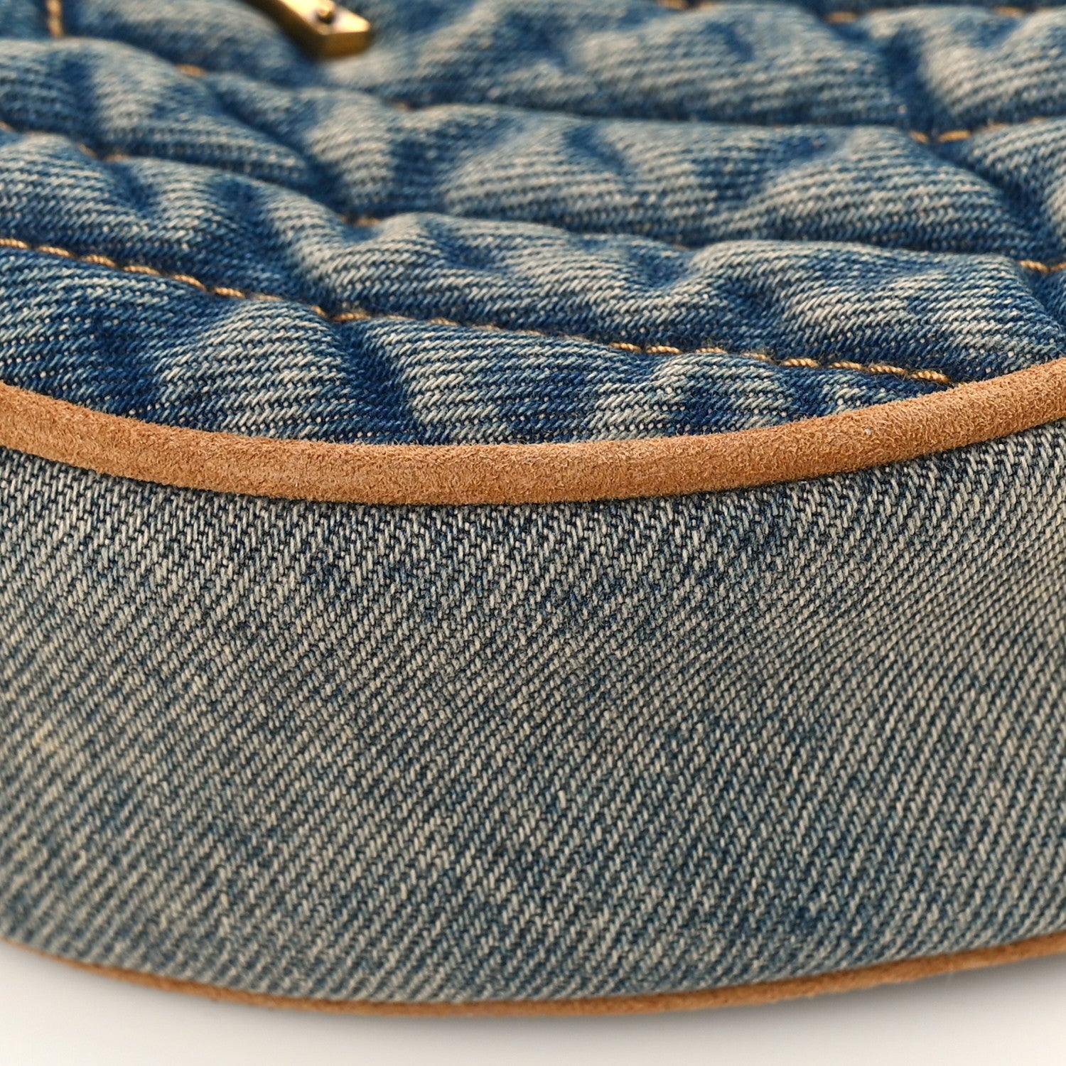 Saint Laurent Denim Quilted Monogram Round Crossbody Bag Rodeo Blue 8 of 8