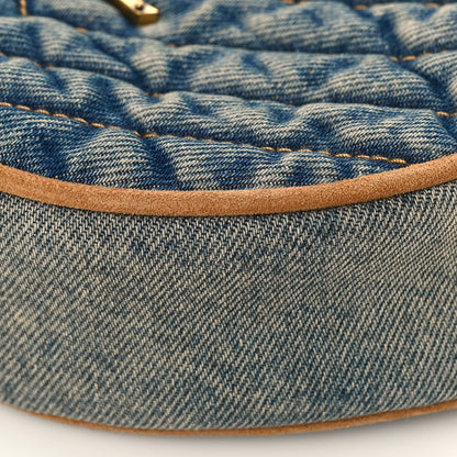 Saint Laurent Denim Quilted Monogram Round Crossbody Bag Rodeo Blue 8 of 8