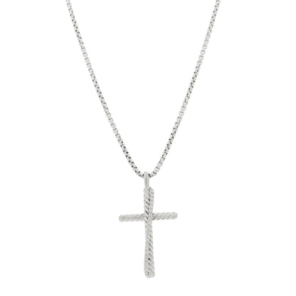David Yurman Sterling Silver Diamond Pave 29mm Crossover Cross Necklace 1 of 5