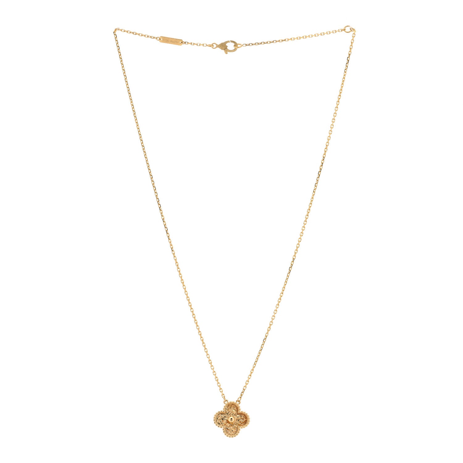 Van Cleef & Arpels 18K Yellow Gold Vintage Alhambra Pendant Necklace 3 of 6