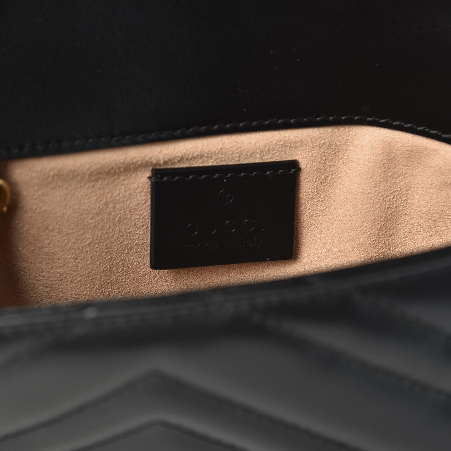 Calfskin Matelasse Super Mini GG Marmont Shoulder Bag Black