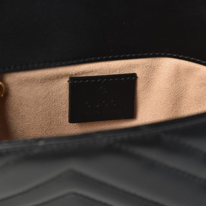 Gucci Calfskin Matelasse Super Mini GG Marmont Shoulder Bag Black 7 of 10