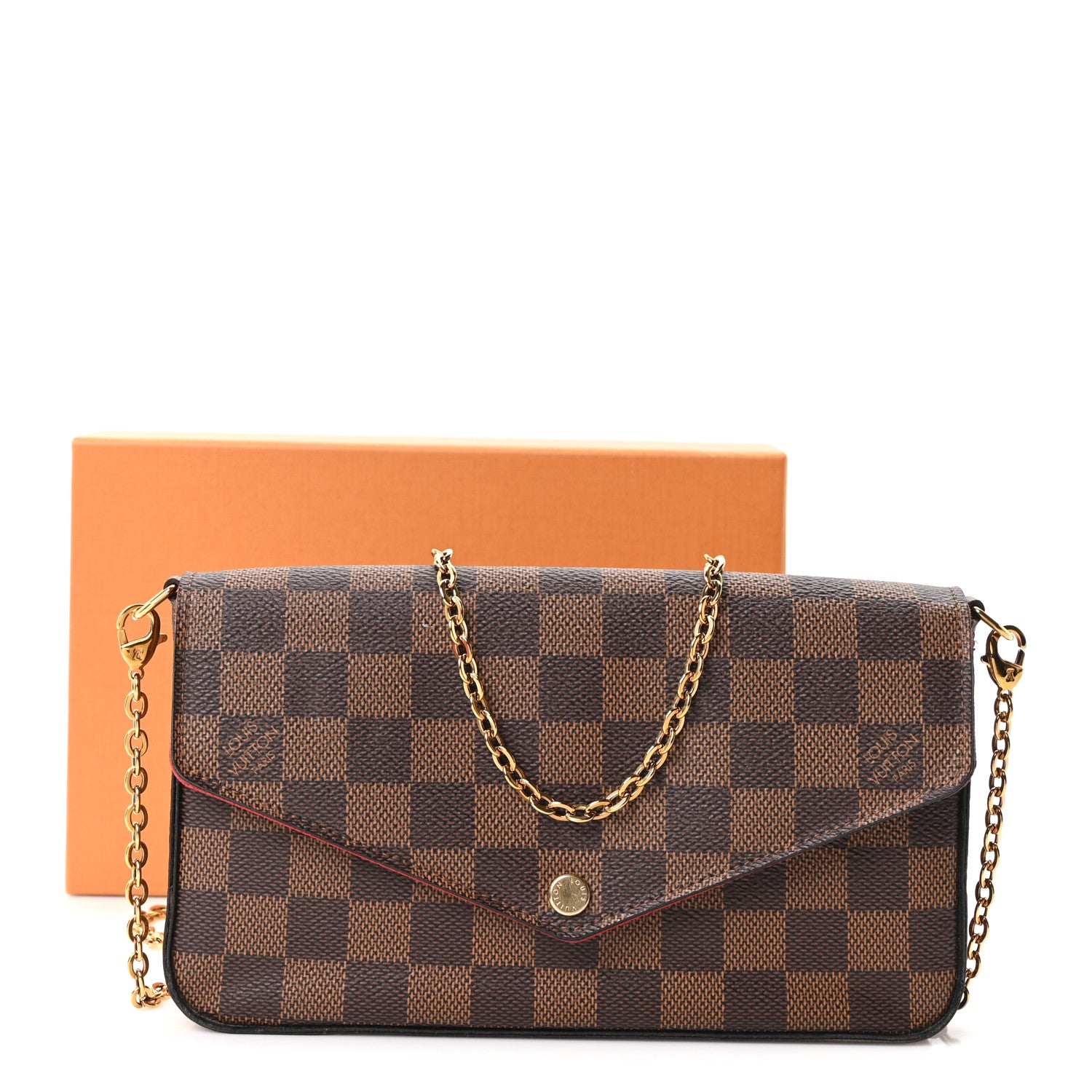 Louis Vuitton Damier Ebene Pochette Felicie Chain Wallet 11 of 11
