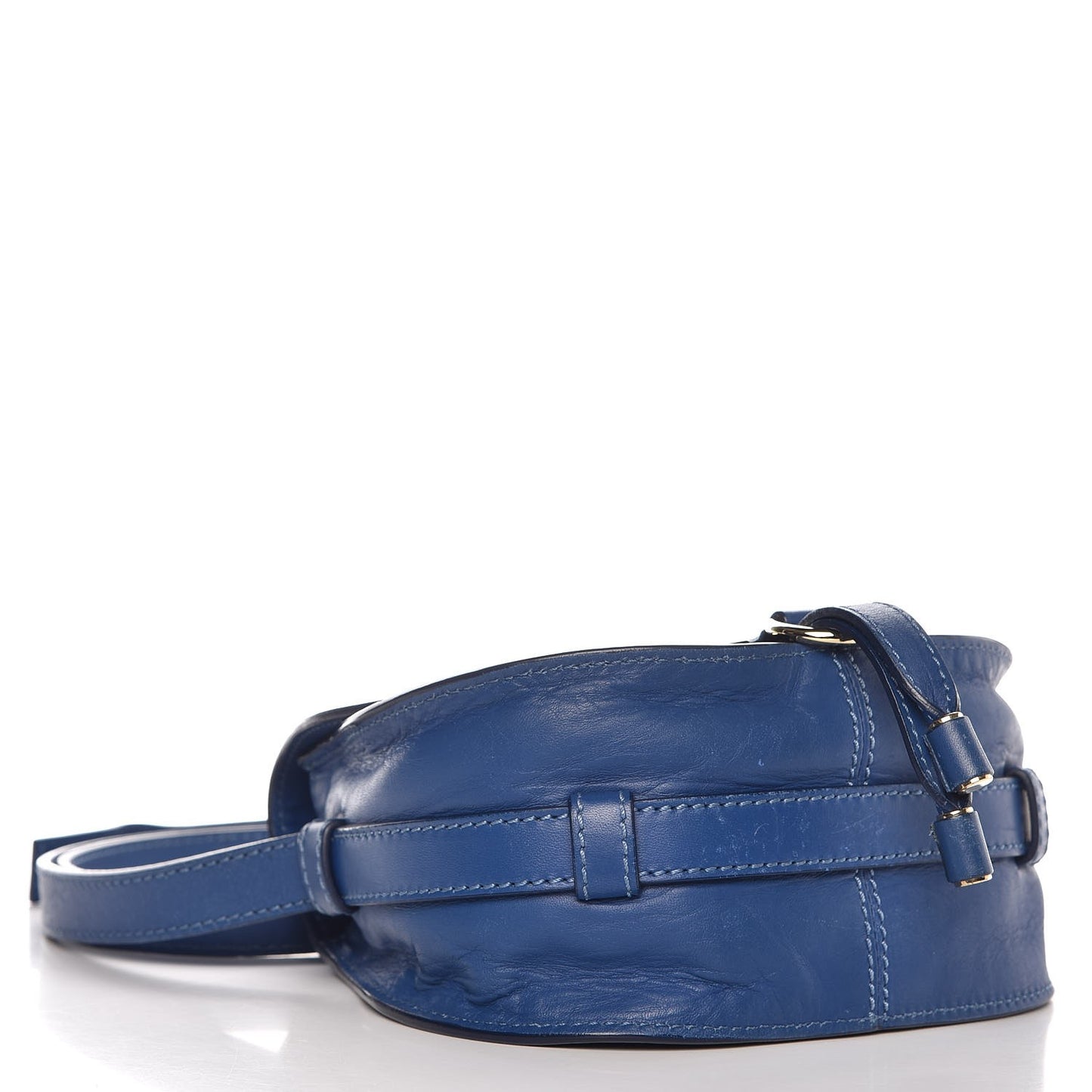 Calfskin Mini Marcie Metal Bar Trim Crossbody Bag Sea Water