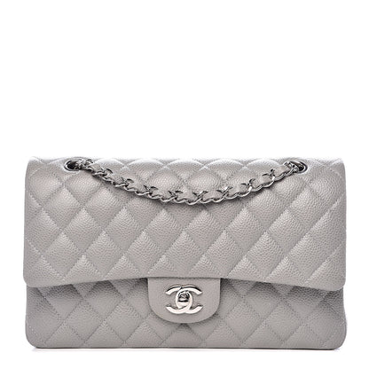 Chanel Caviar Quilted Medium Double Flap Grey 1 of 12
