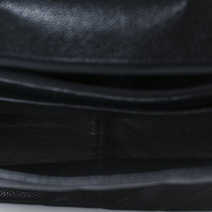 Chanel Caviar Diagonal Quilted Jumbo Single Flap Black 5 of 11