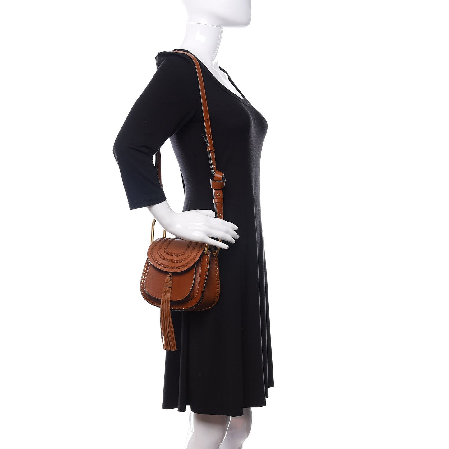Calfskin Mini Hudson Shoulder Bag Caramel