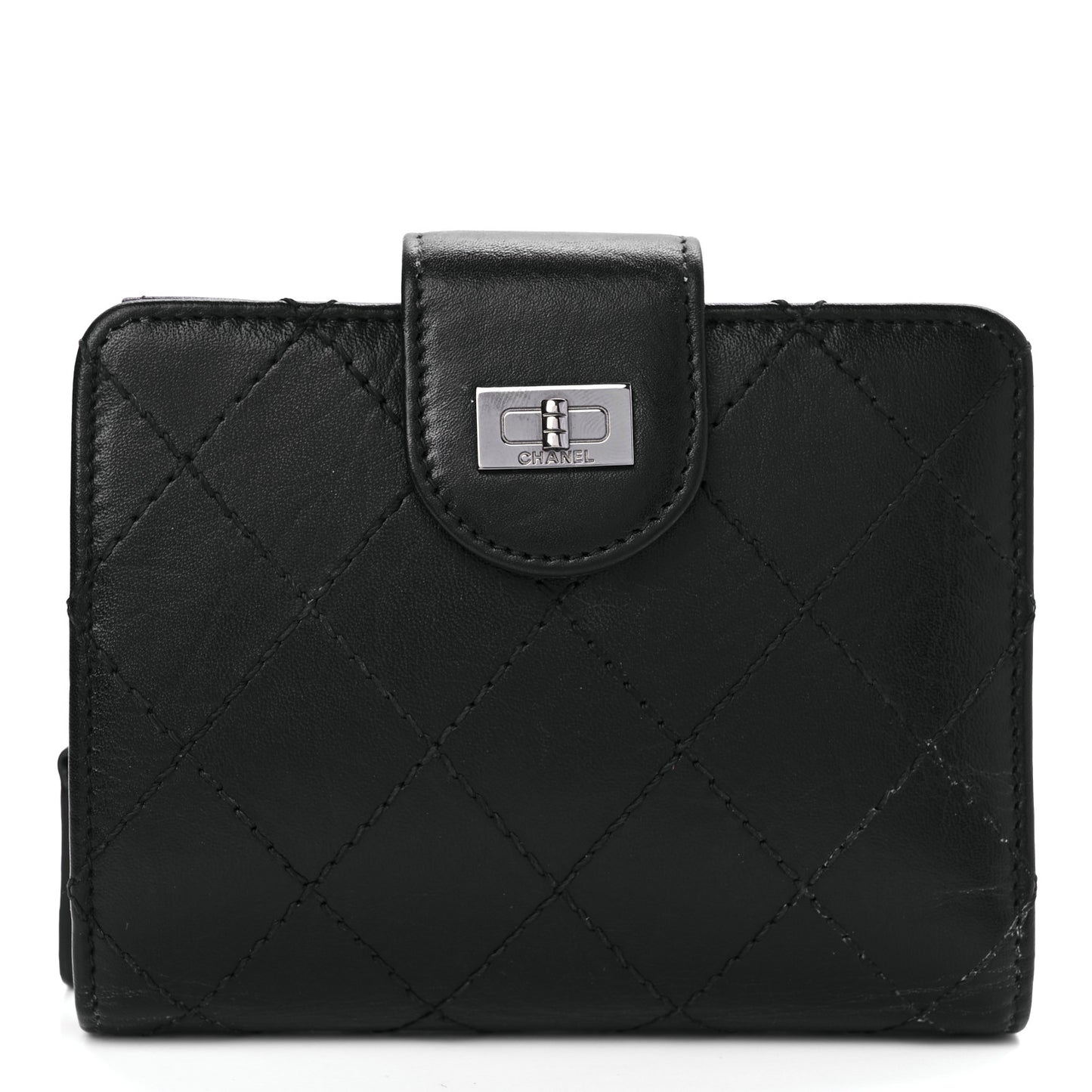 Aged Lambskin Quilted Reissue French Wallet Black