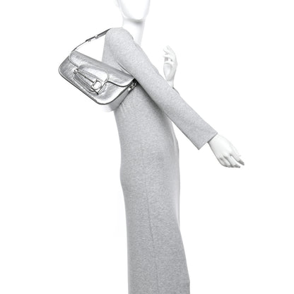 Gucci Metallic Demetra Small Horsebit 1955 Asymmetric Shoulder Bag Silver 2 of 12