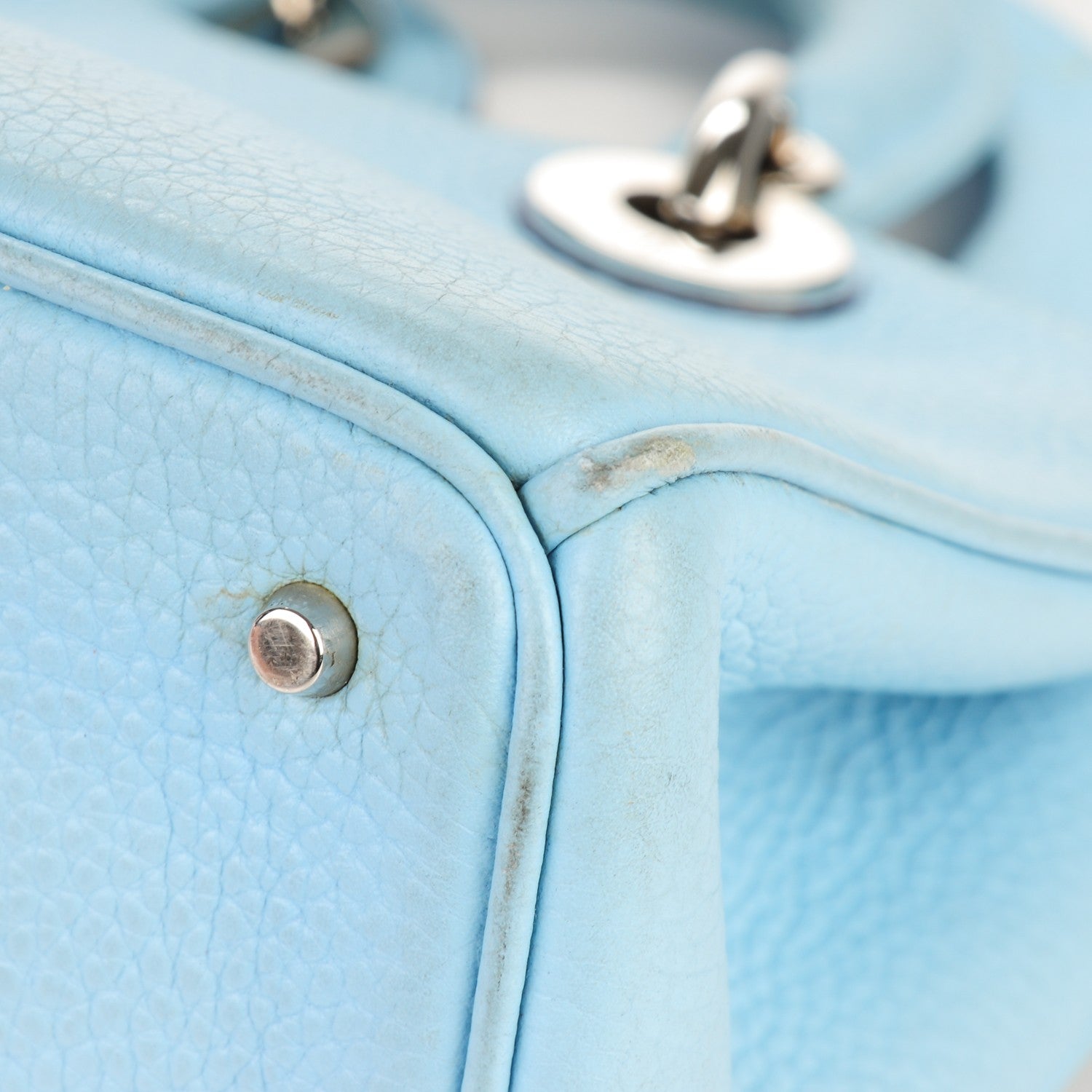Christian Dior Bullcalf Small Diorissimo Tote Light Blue 15 of 16